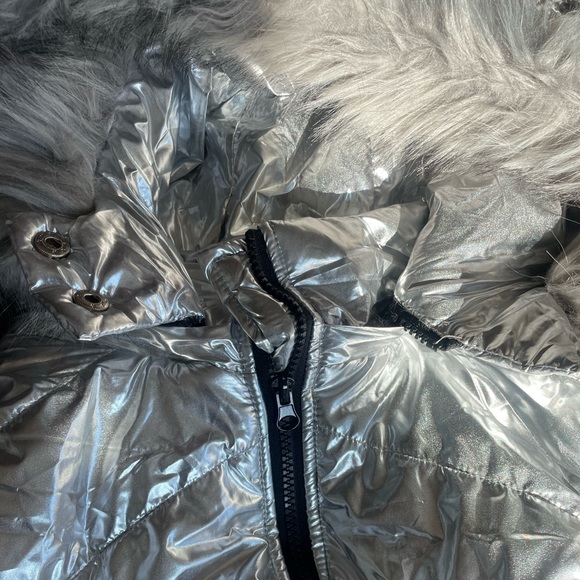 - -❄️ Women SILVER Winter Onesies Ski Suit Fur Collar Ski Jumpsuit Snowsuit NEW - Picture 13 of 17